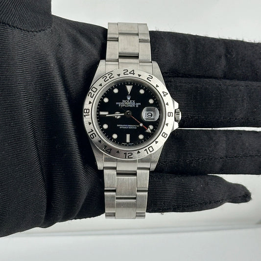 Rolex Explorer II Black Dial on Oyster Ref 16570 with Papers