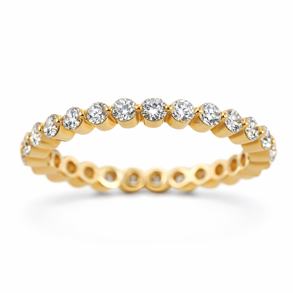 14k Yellow Gold Buttercup Eternity Dia. Ring Ring Size 6 - Fine Jewelry | Bust Down & Co