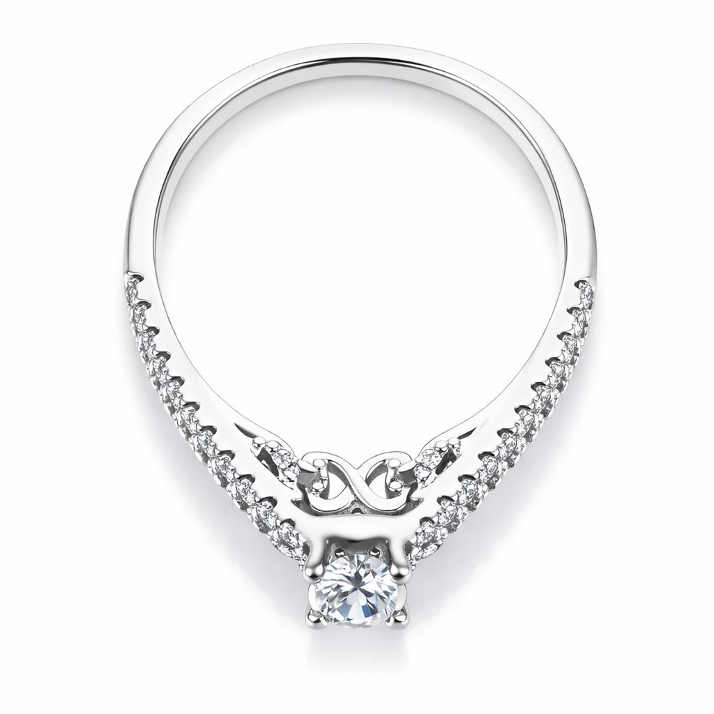 14k White Gold Full Set Engagement Ring W/ Wedding Band Ring Size 7 - Fine Jewelry | Bust Down & Co