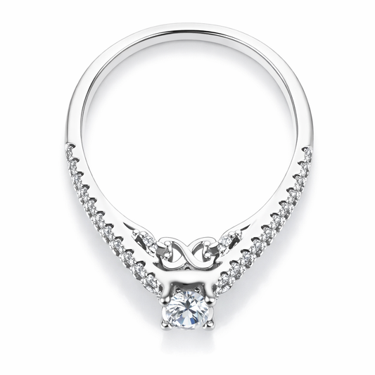 14k White Gold Full Set Engagement Ring W/ Wedding Band Ring Size 7 - Fine Jewelry | Bust Down & Co
