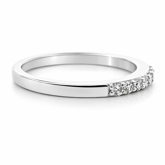 14k White Gold Single Row Dia. Ring Size 7 - Fine Jewelry | Bust Down & Co