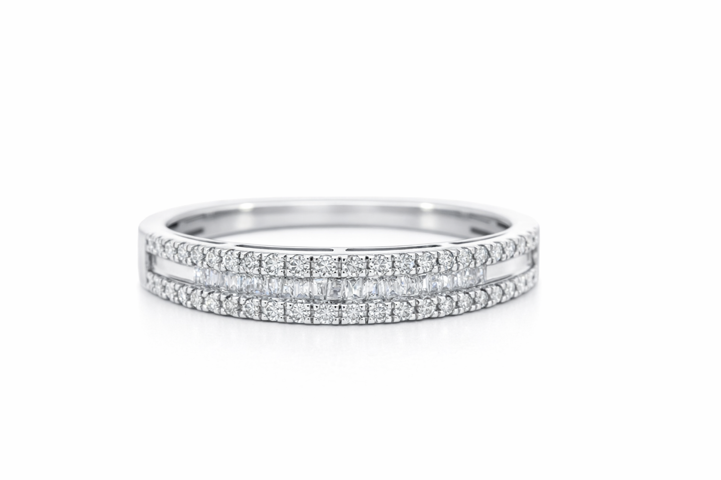 10k White Gold Rd & Bgt Dia. Ring Size 7 - Fine Jewelry | Bust Down & Co