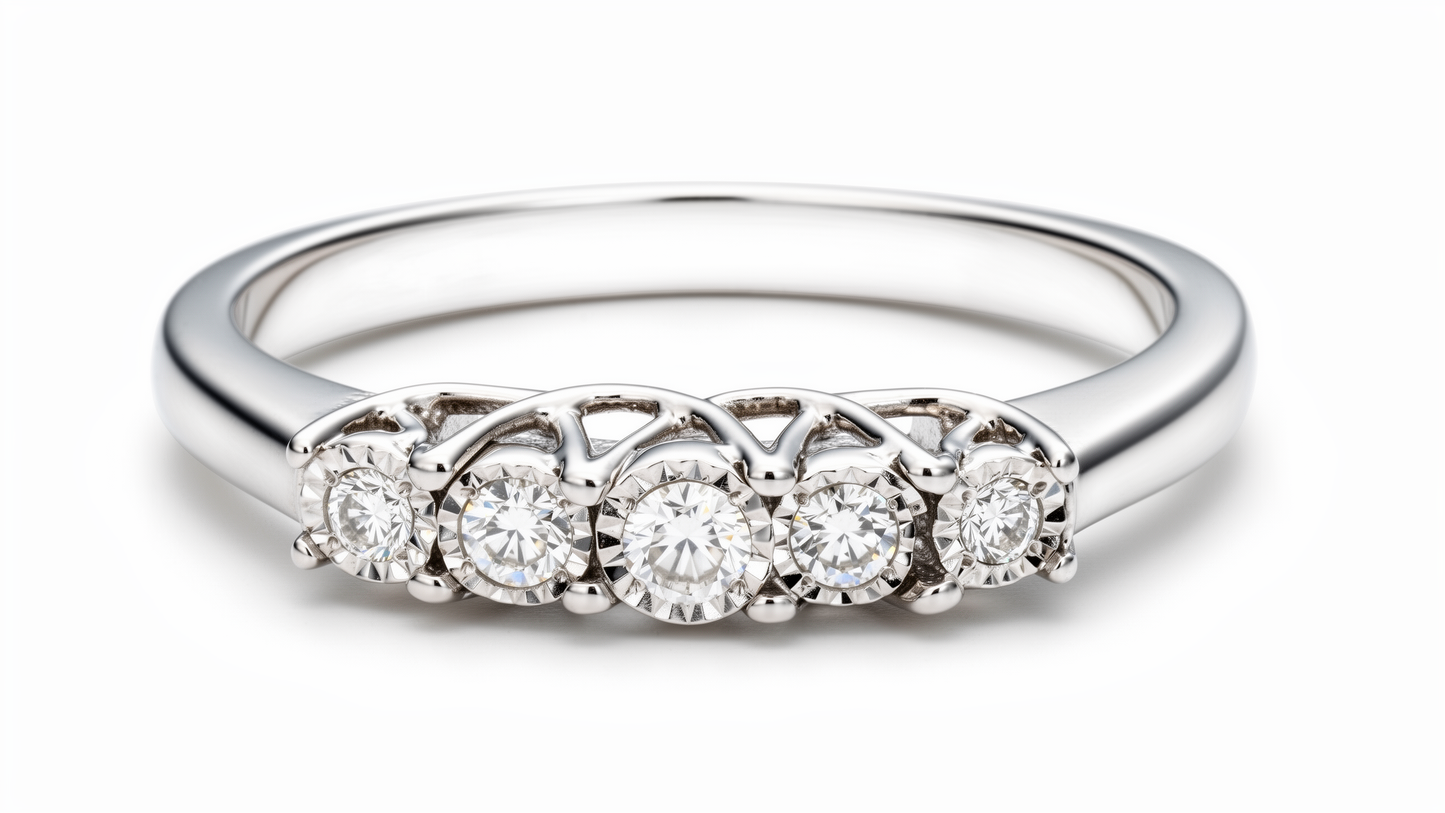 10K White Gold 0.15ct Diamond Illusion Set Cluster Ring