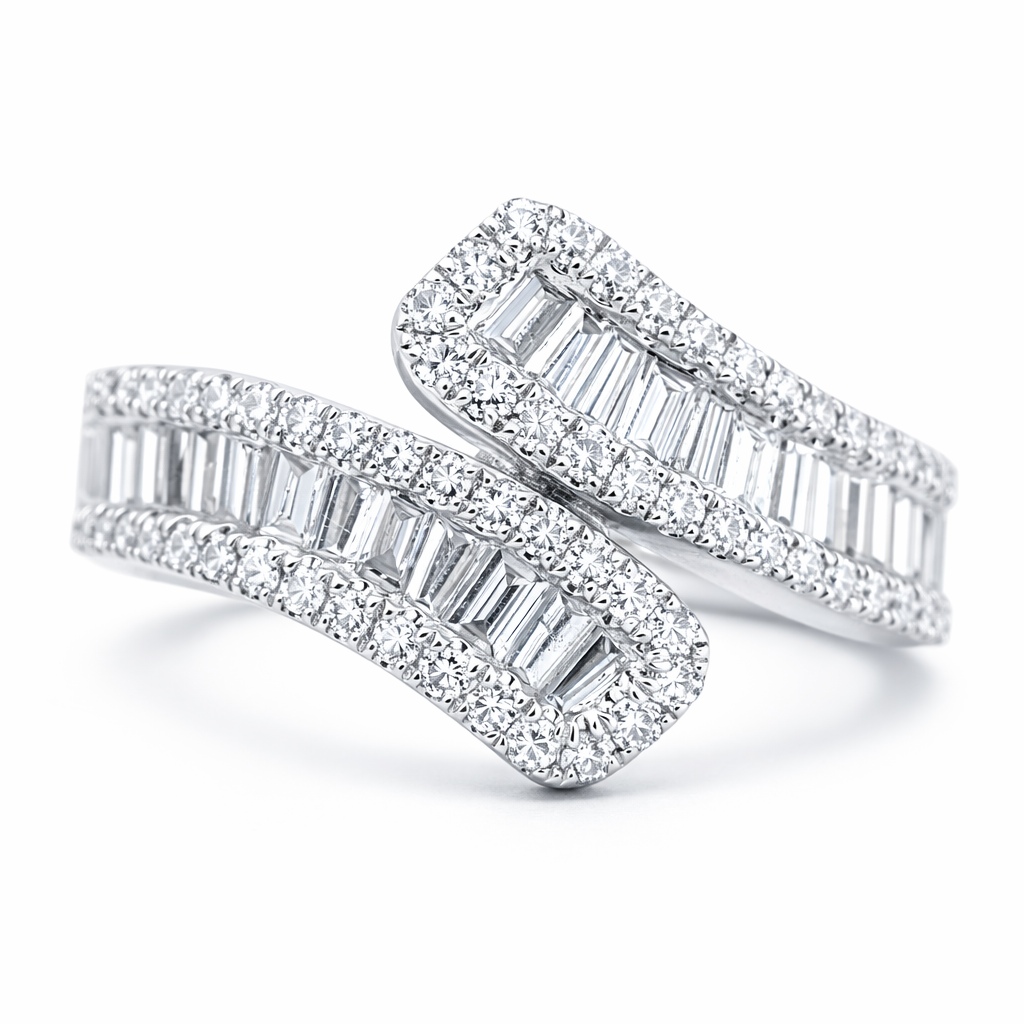 14k White Gold Baguette Ring Ring Size 7 - Fine Jewelry | Bust Down & Co