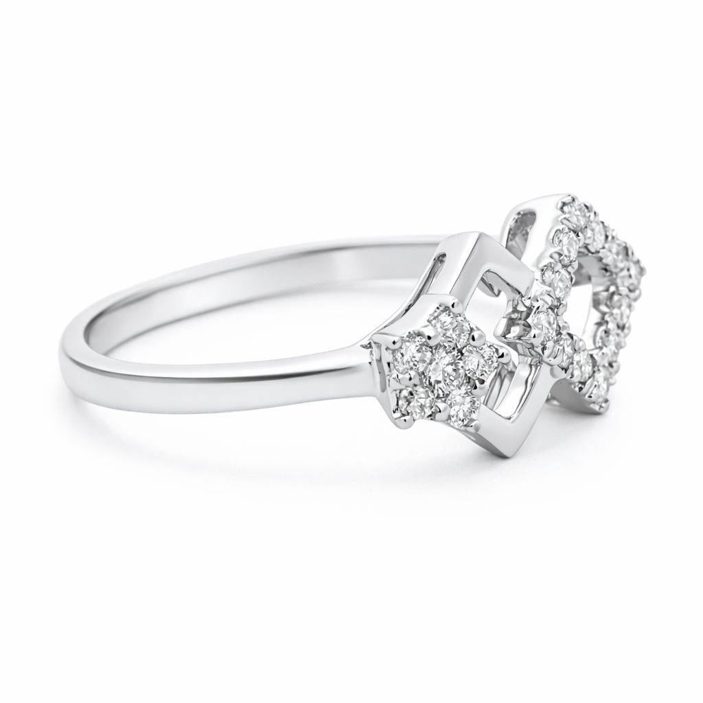 18k White Gold Ladies Diamond Ring Ring Size 6.25 View 2 - Fine Jewelry | Bust Down & Co