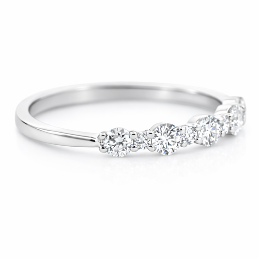 14k White Gold Big Small Diamond Style Ring Size 6.5 View 2 - Fine Jewelry | Bust Down & Co