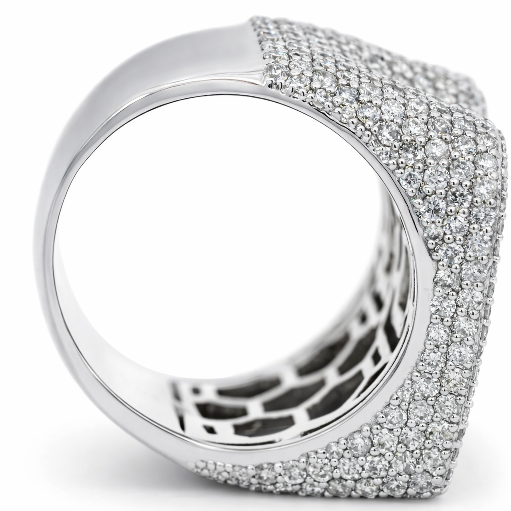 10k White Gold Initial Rings Ring Size 10 - Fine Jewelry | Bust Down & Co
