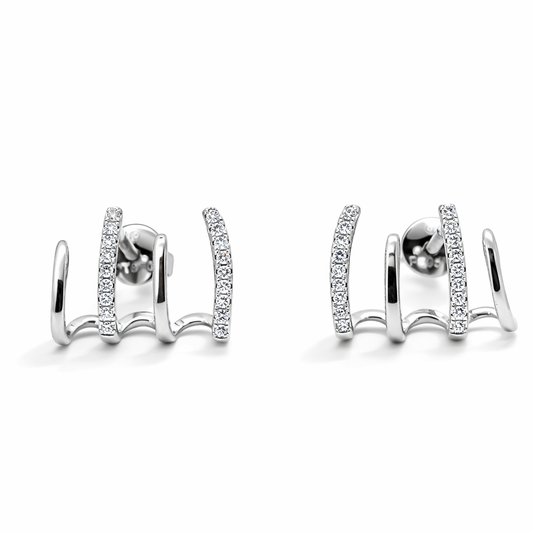 PLT Gold Rake Style Earrings - Fine Jewelry | Bust Down & Co
