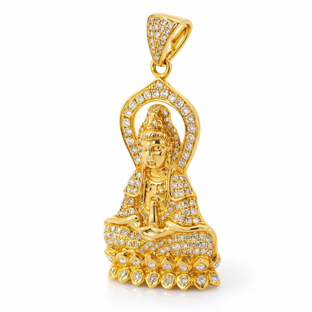 14k Yellow Gold Buddha Charm Pendant - Fine Jewelry | Bust Down & Co