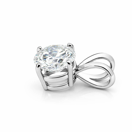 Colgante de diamante cultivado en laboratorio de 1,50 ct en oro blanco de 14K