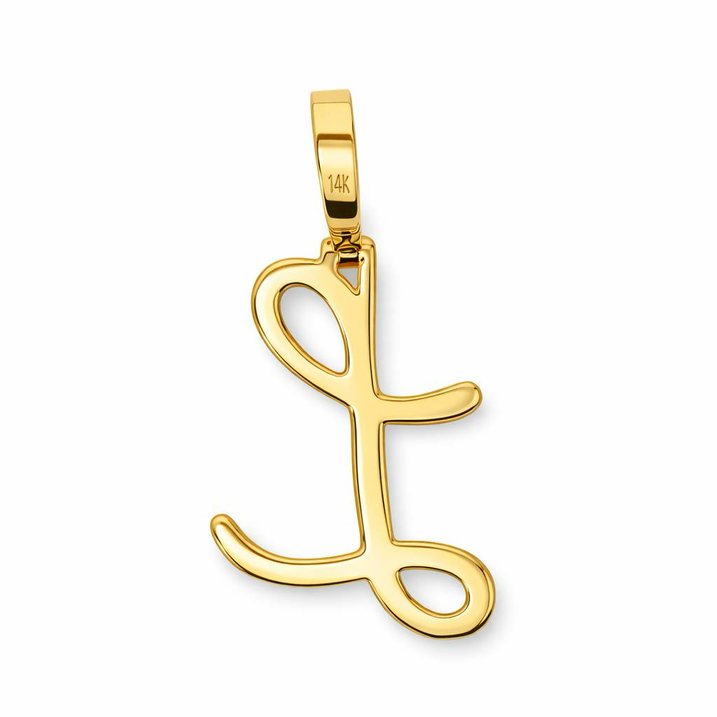 14K Yellow Gold 0.40 CTW Initial L Diamond Pendant