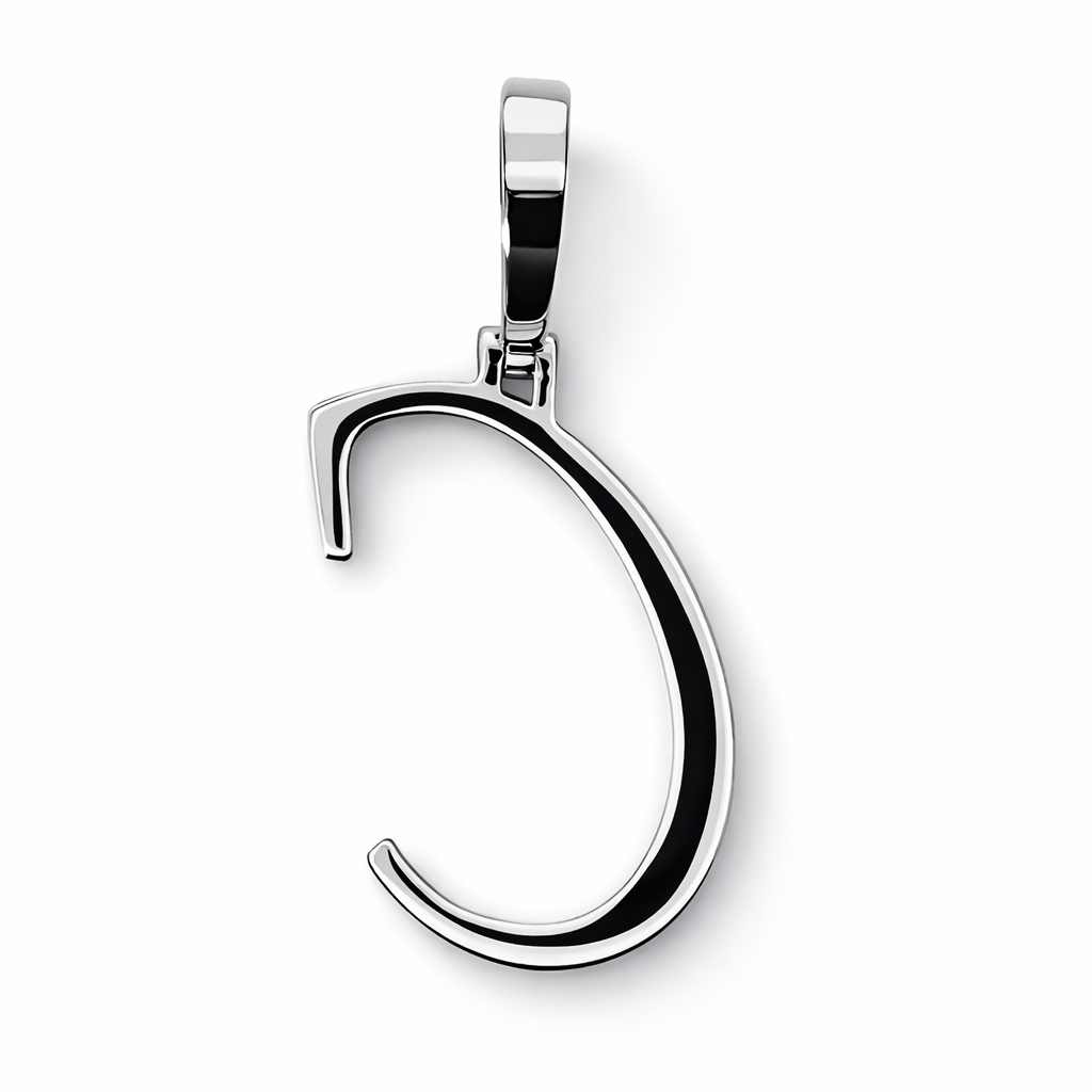 14k White Gold Initial C Diamond Pendant - Fine Jewelry | Bust Down & Co