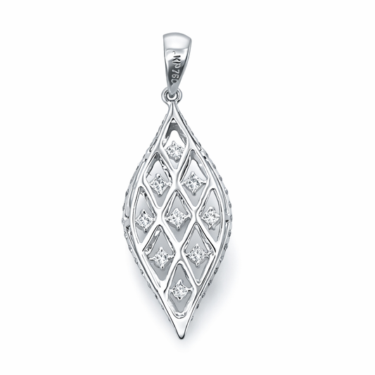 18k White Gold Diamond Pendant Pendant - Fine Jewelry | Bust Down & Co