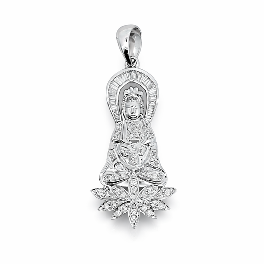 PLT Gold Lady Buddha Diamond Pendant Pendant - Fine Jewelry | Bust Down & Co