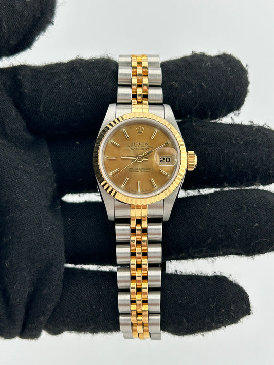 Rolex Datejust Lady Champagne Stick Dial on 2 Tone Jubilee D Link Bracelet Ref. 69173 Card 2020 — view 2