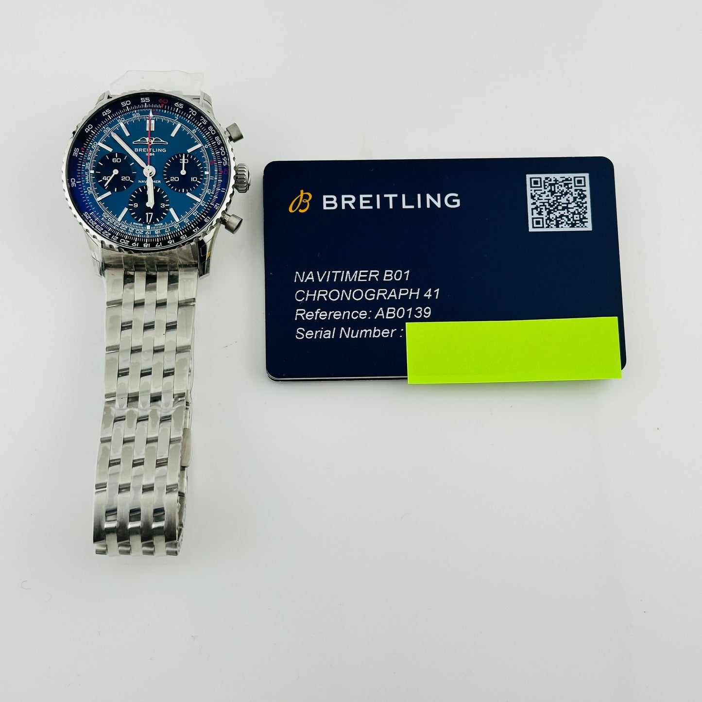 Breitling Navitimer B01 Chronograph Blue Dial on Bracelet Ref. AB0139241C1A1 Card 2025 — view 6