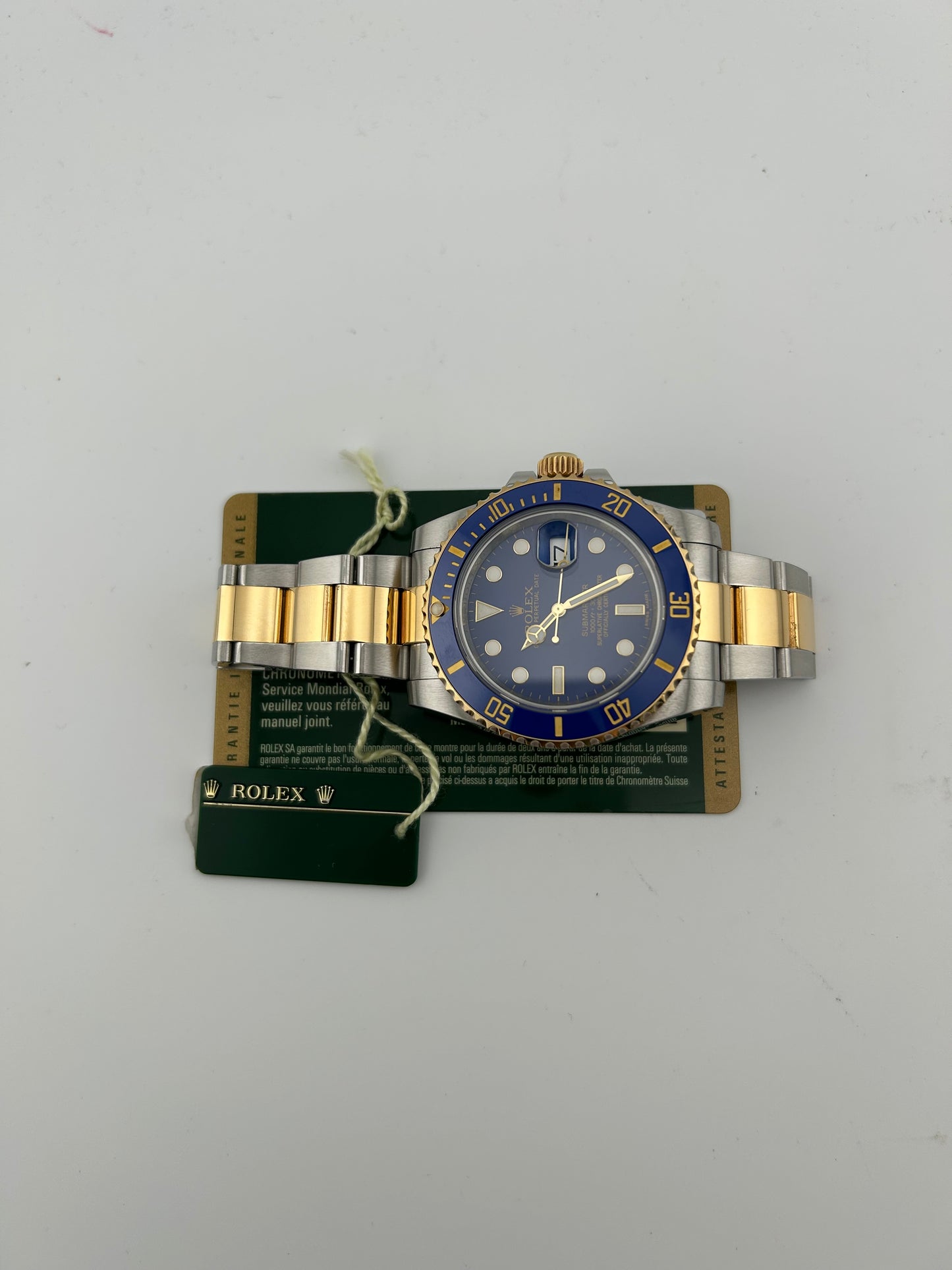 Rolex Submariner Date Blue Dial on 2 Tone Oyster Bracelet Ref. 116613LB Card 2012 — view 7