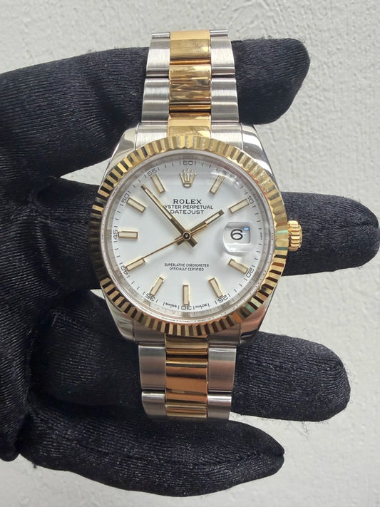 Rolex Datejust 41 White Index Dial on Oyster Ref 126333 with New Style Card White 2016