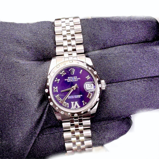Rolex Datejust Purple Roman Dial on Jubilee Ref. 178344 Card 2021 — view 2