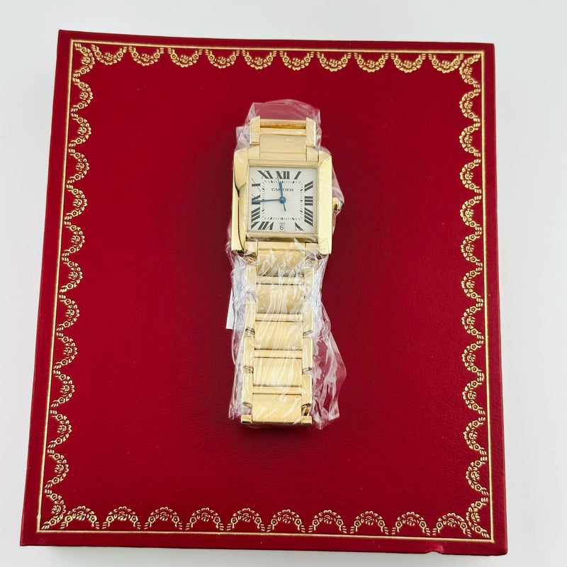 Cartier Tank Francaise Silver Roman Dial Ref 1840 with Papers