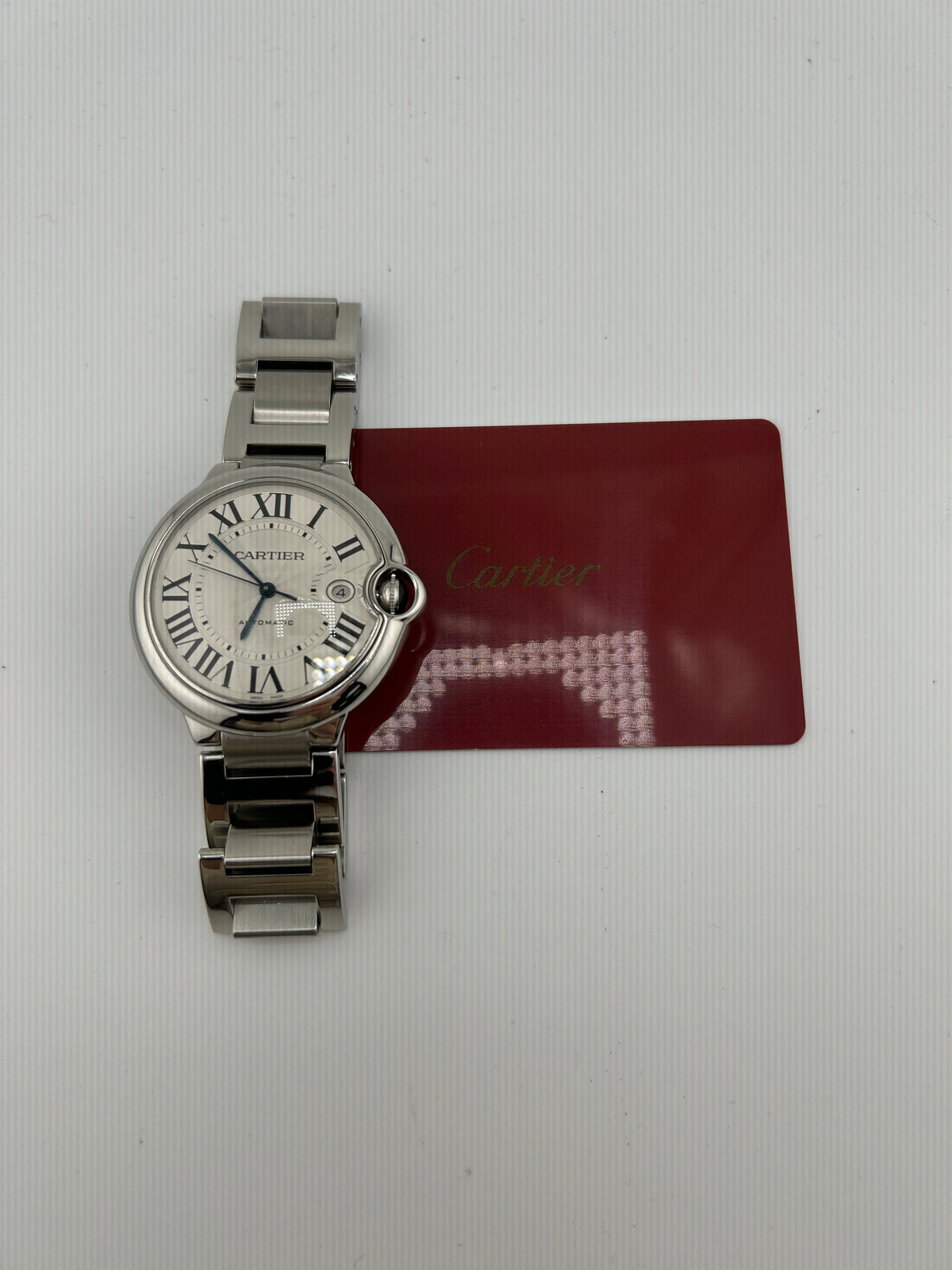 Cartier Ballon Bleu Silver Dial on Stainless Steel Bracelet Ref. W69012Z4 Card 2015 — view 7