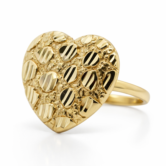 14k Yellow Gold Nugget Rings Ring View 3 - Fine Jewelry | Bust Down & Co