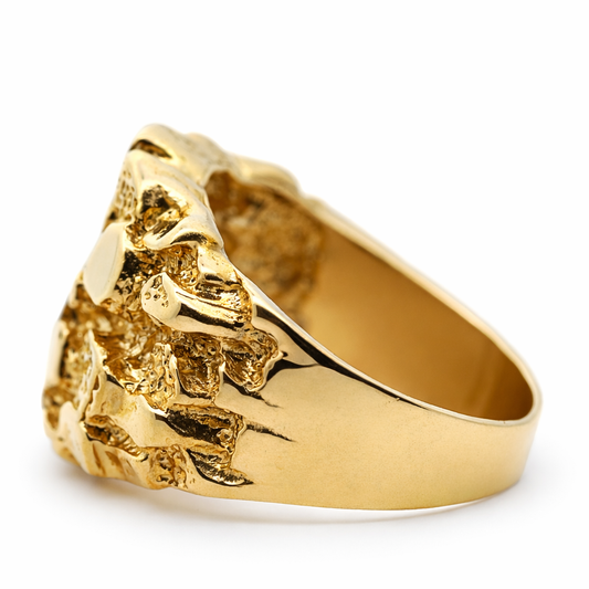 14k Yellow Gold Nugget Rings Ring Size 9.25 - Fine Jewelry | Bust Down & Co