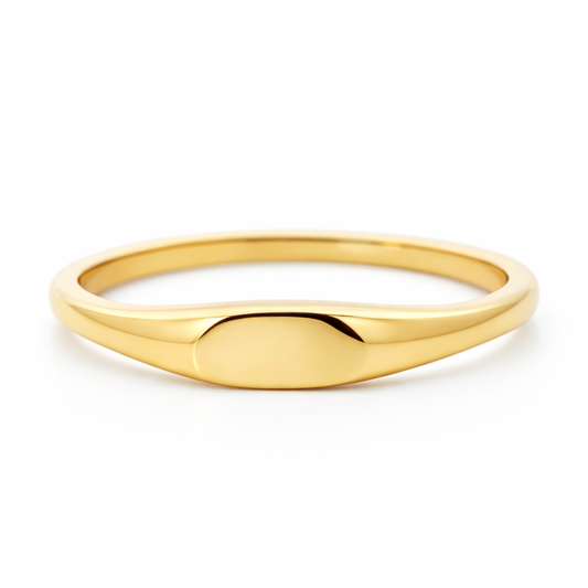 14k Yellow Gold Flat Top Simple Rings Ring View 2 - Fine Jewelry | Bust Down & Co