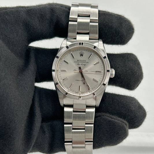 Rolex Air-King Silver Stick Dial on Oyster Bracelet Ref. 14010 2000 — view 2