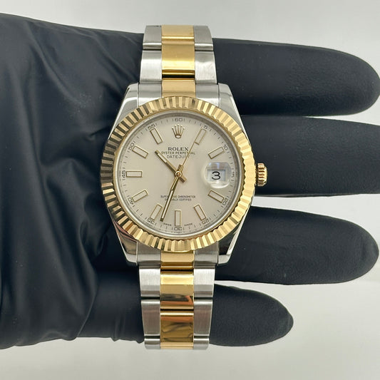 Rolex Datejust II Ivory Index Dial on Oyster Bracelet Ref. 116333 Card 2012 — view 2