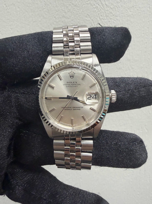 Rolex Datejust Silver Stick Dial on Jubilee Ref 1601/4