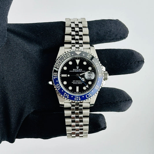 Rolex GMT-Master II Batgirl Black Dial on Jubilee Ref 126710BLNR with New Style Card Green 2021