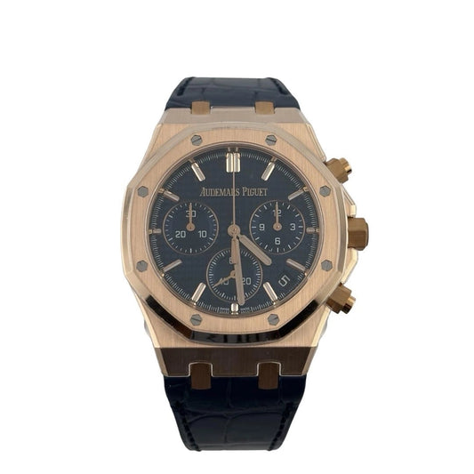 Audemars Piguet Royal Oak Chrono Blue Dial on Leather Ref 26240OR.OO.D315CR.02 with Card 2022