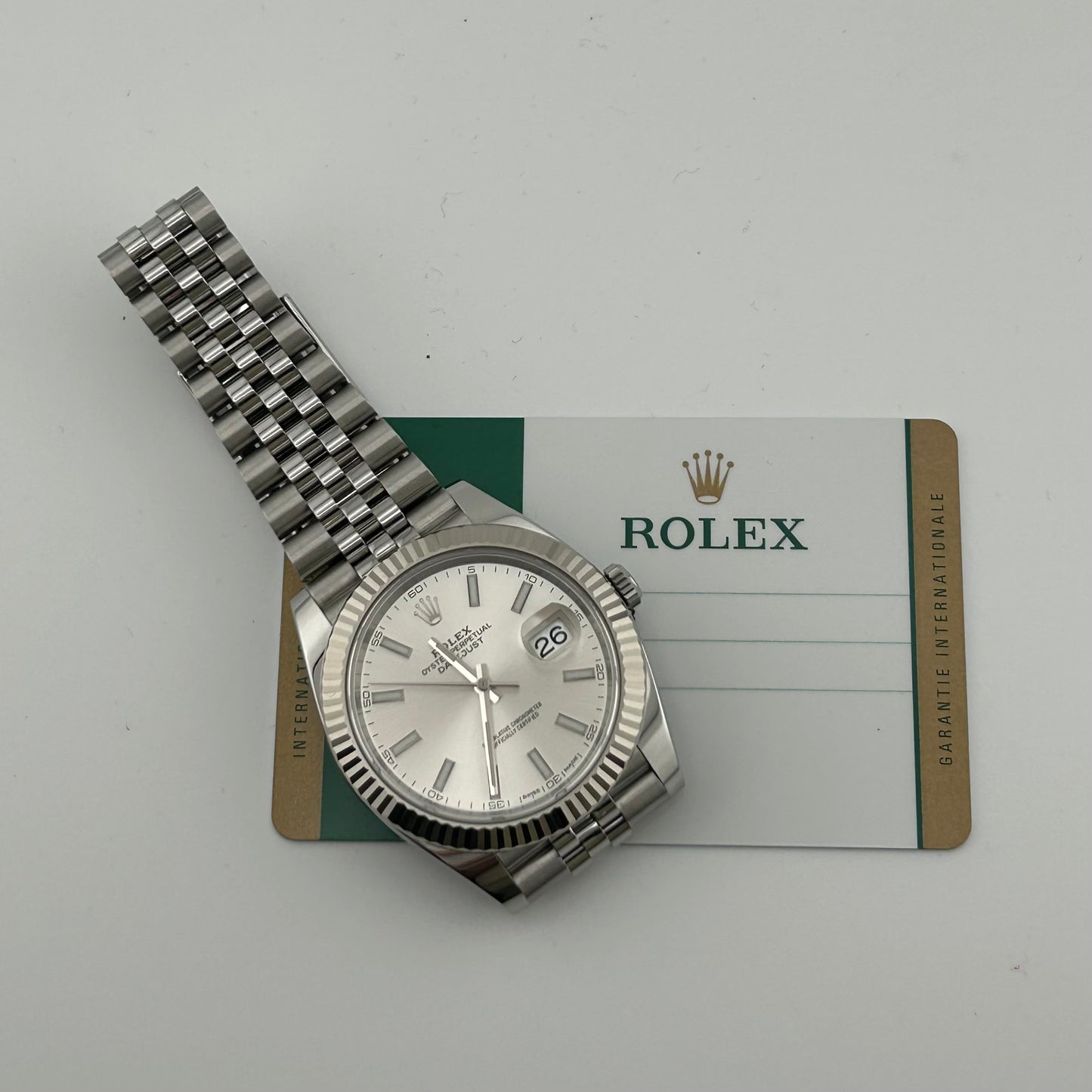 Rolex Datejust Silver Index Dial on D Link Jubilee Bracelet Ref. 126334 Card 2017 — view 7