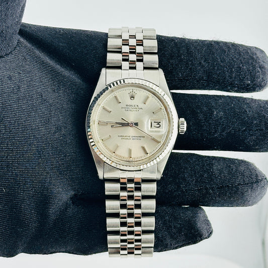 Rolex Datejust Silver Stick Dial on D Link Jubilee Bracelet Ref. 1601/4 1971 — view 2