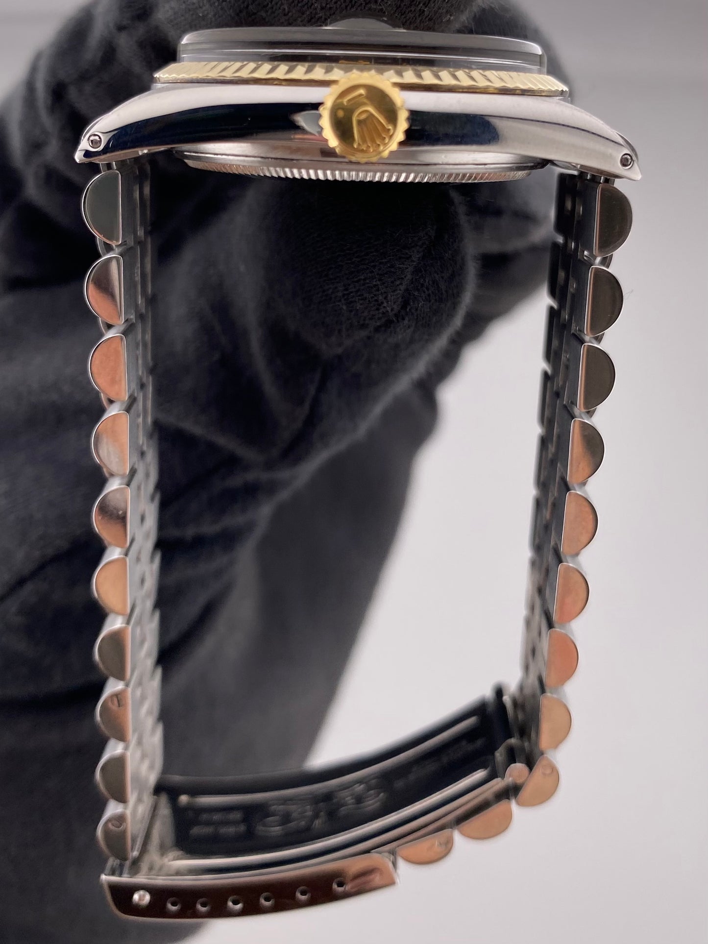 Rolex Datejust Silver With Gold Sticks / Has Spots Dial on D Link Jubilee Bracelet Steel Ref. 1601 1987 — view 5