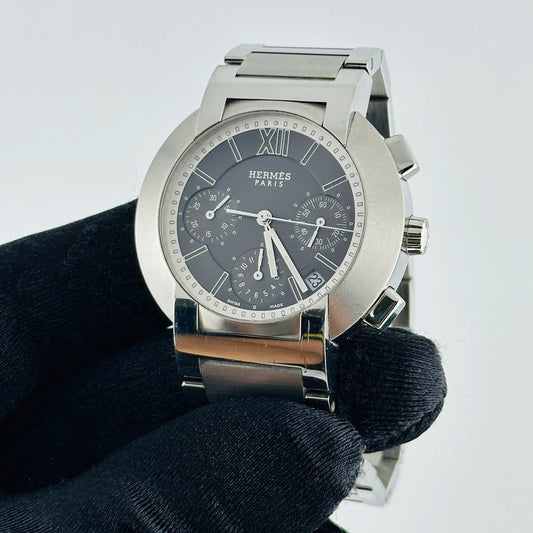 Hermes Nomad Grey Dial on Stainless Steel Bracelet Ref N01.910 with Papers 2007