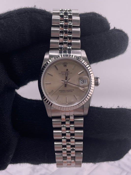 Rolex Datejust Silver Stick Dial on D Link Jubilee Ref. 68274 1987 — view 2