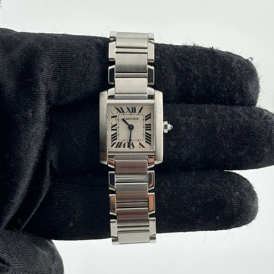 Cartier Tank Francaise White Roman Dial Ref 2300