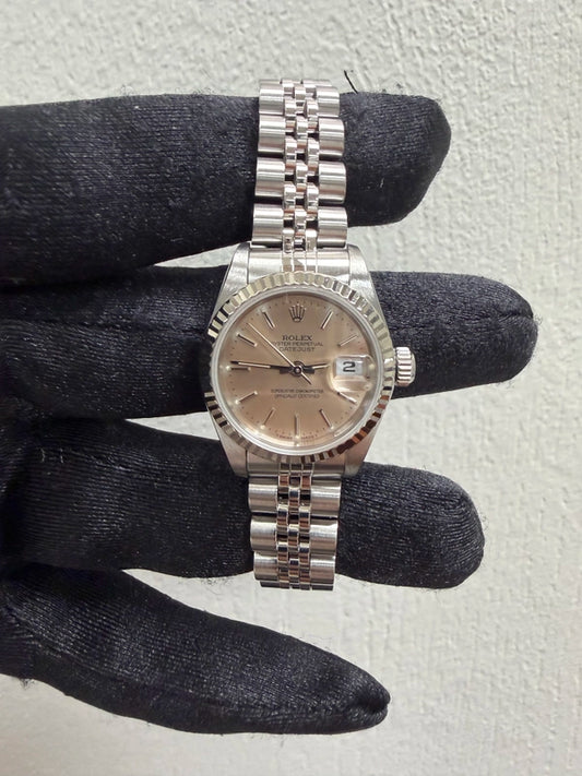 Rolex Datejust Lady Silver Stick Dial on Jubilee Ref 69174 with Papers 1996