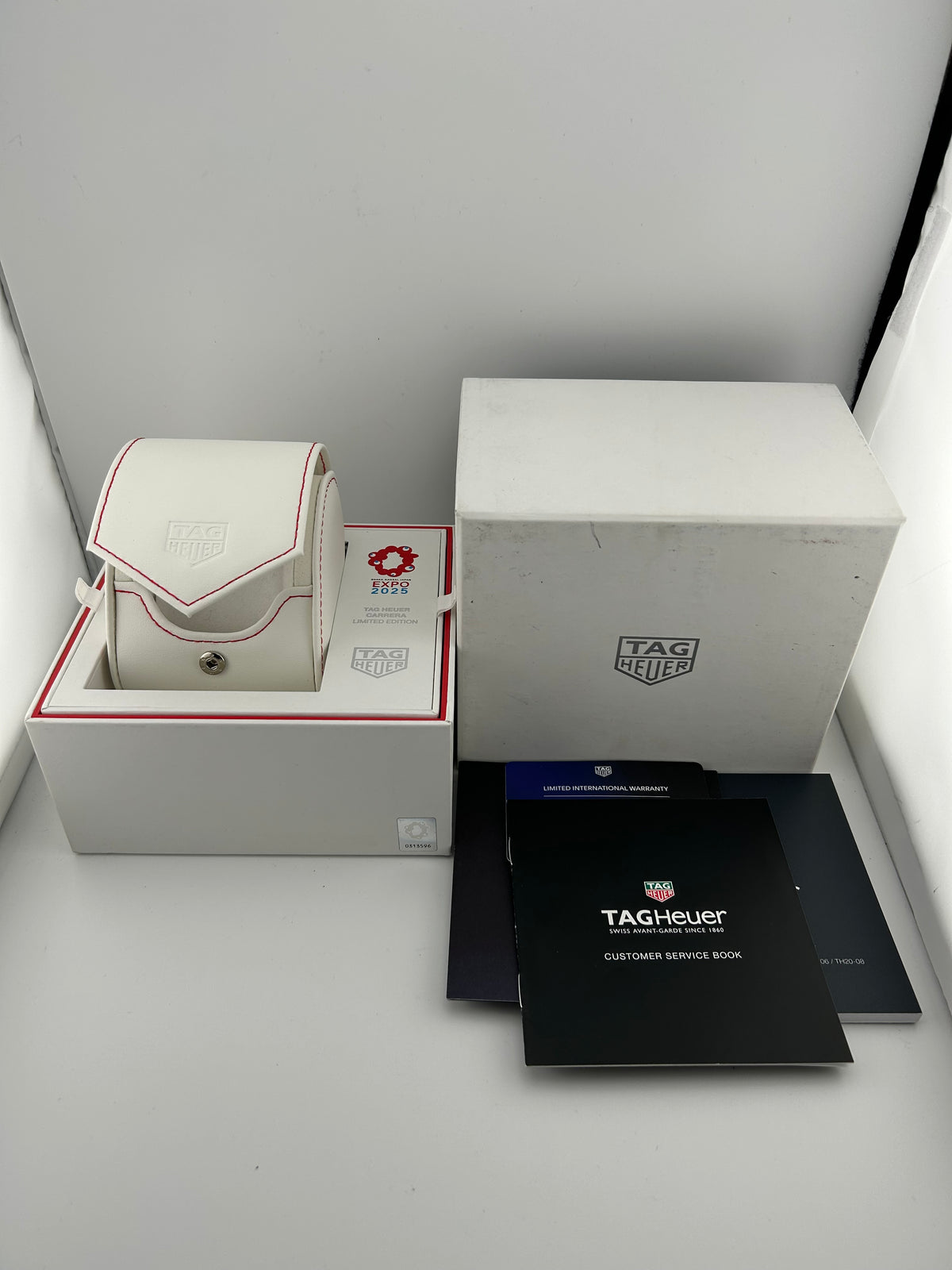 Tag Heuer Carrera Chrono Expo Osaka Silver Dial on White Leather Strap Ref. CBS221C.FC6619 Complete 2025 — view 7