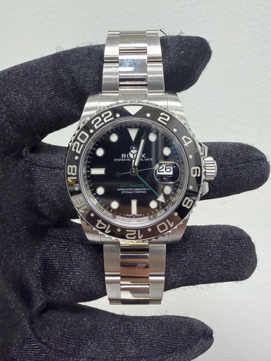 Rolex GMT-Master II Black Dial on Oyster Ref 116710LN with New Style Card White 2016