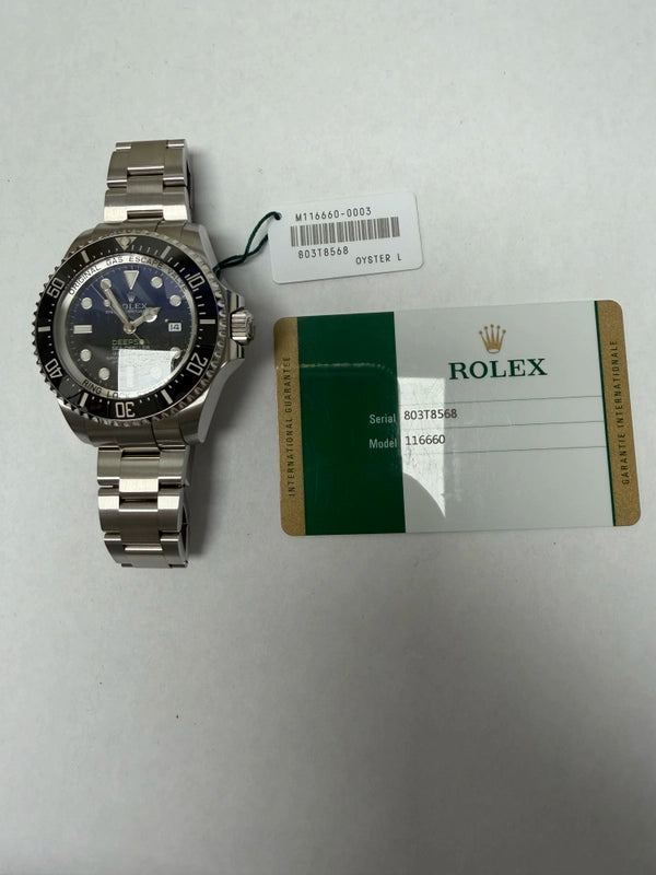 Rolex Sea-Dweller Deepsea James Cameron Dark Blue/Black James Cameron Dial on Oyster Ref 116660 with New Style Card White 2016