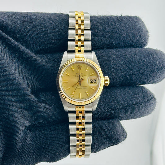 Rolex Datejust Lady Champagne Stick Dial on D Link Jubilee Bracelet Ref. 69173 1993 — view 2