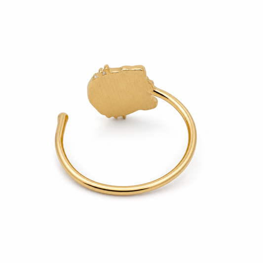 24K Solid Gold Money Kitty Nose Ring Hoop