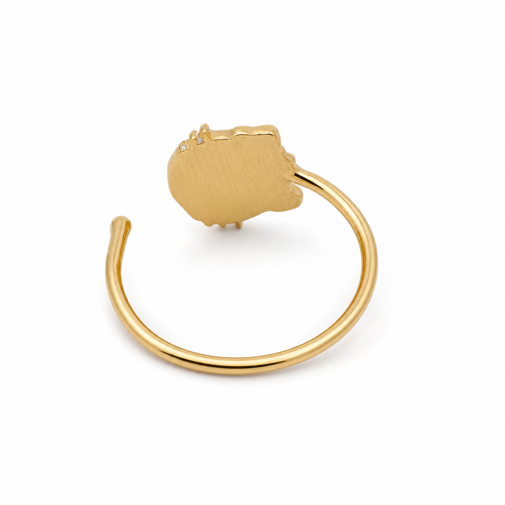 24K Solid Gold Money Kitty Nose Ring Hoop