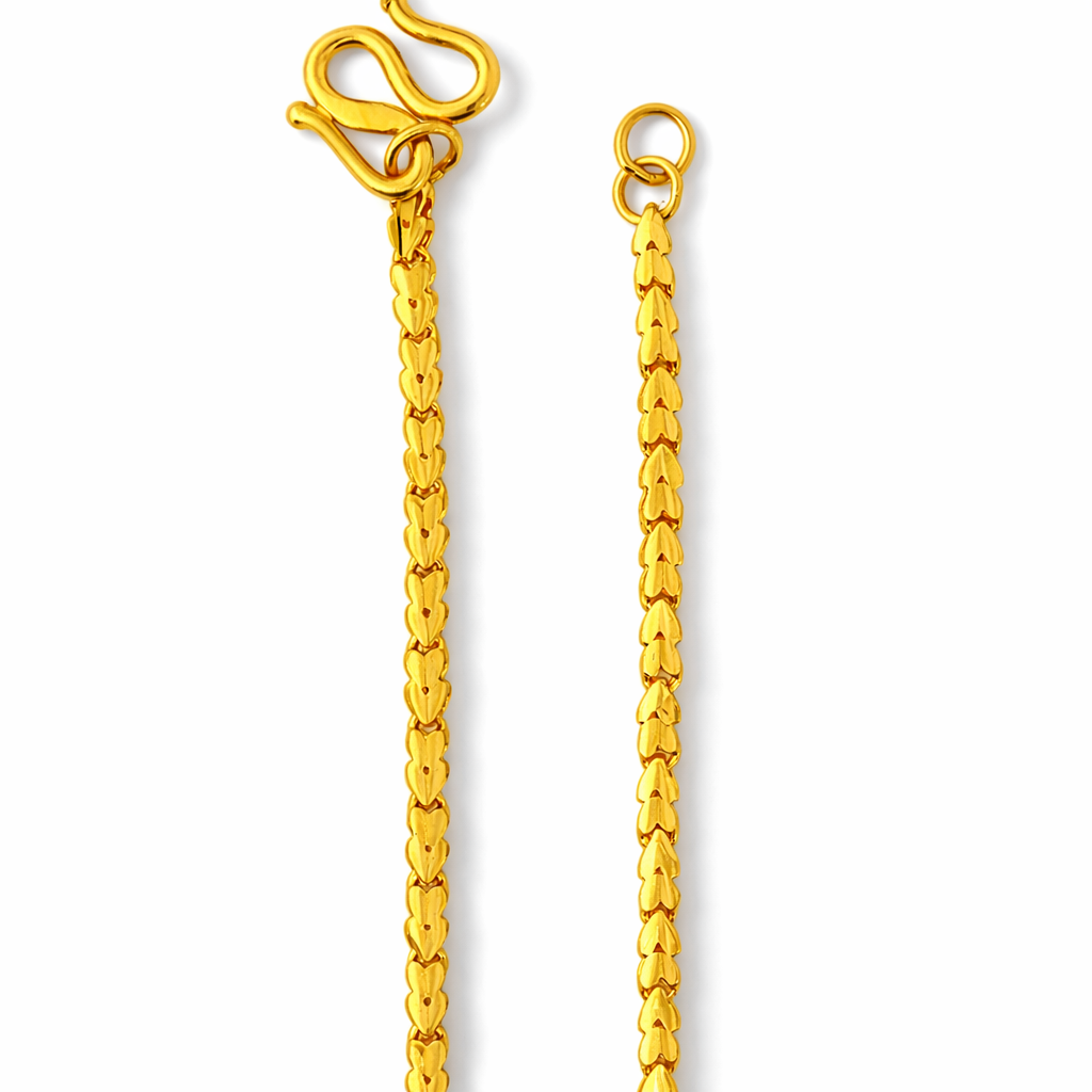 24K Yellow Gold Fish Style Chain Necklace
