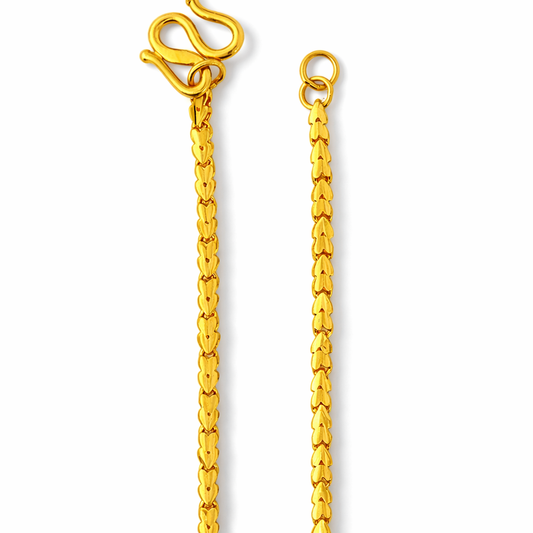 24K Yellow Gold Fish Style Chain Necklace