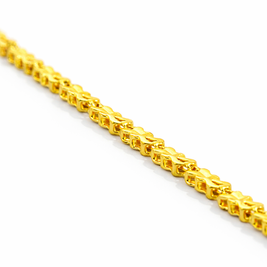 24K Yellow Gold Fish Style Chain Necklace