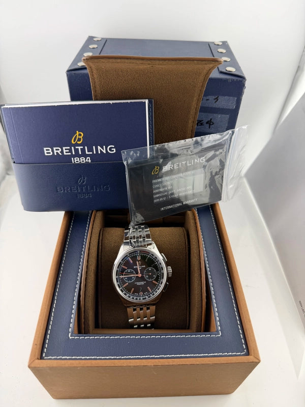 Breitling Premier B01 Green Dial on Bracelet Ref AB0118 with Card 2019